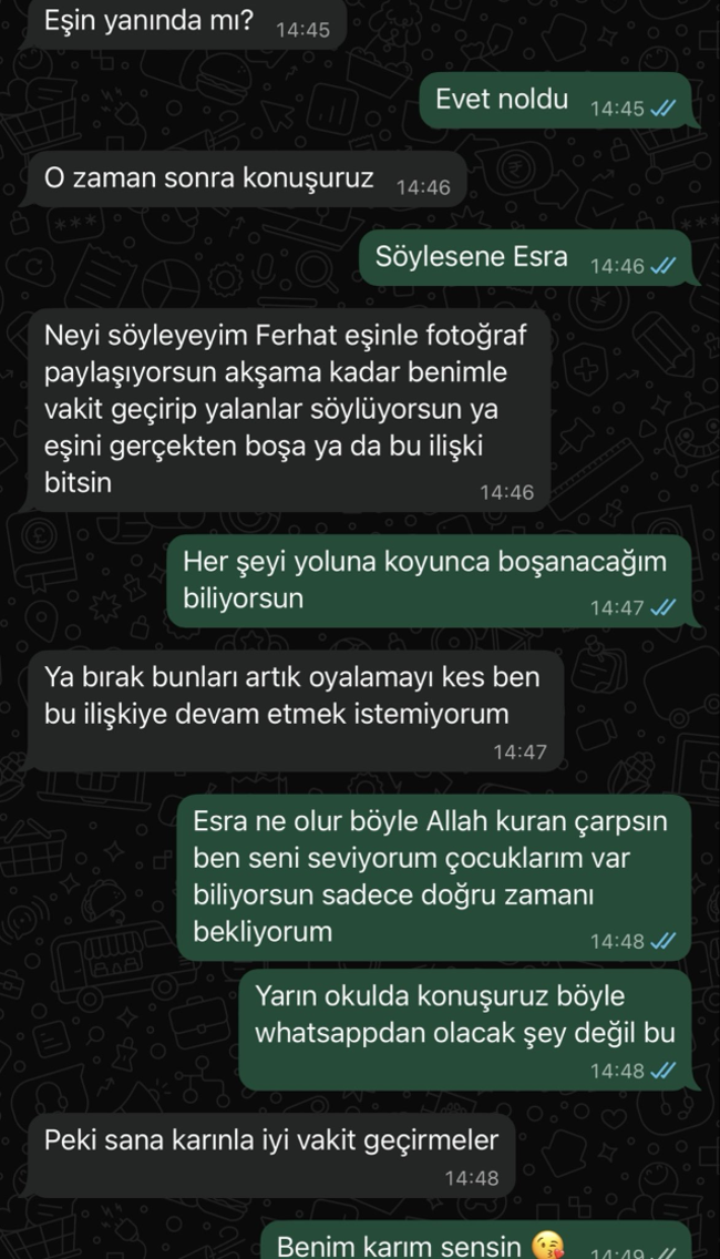 Okul müdürü ve öğretmenin yasak aşkı ifşa oldu! Yazışmalar ortaya çıktı... - Resim : 1