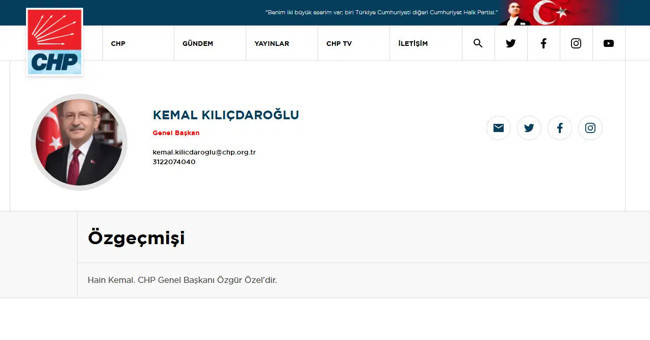 CHP'nin internet sitesi hacklendi: Kemal Kılıçdaroğlu'nun sayfasına 'Hain Kemal' yazıldı - Resim : 1