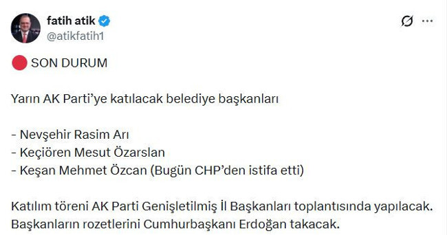 Kulisleri hareketlendiren bomba iddia! 3 belediye başkanı daha AK Parti’ye katılıyor - Resim : 2