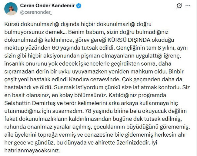 Süreyya Önder'in kızından Kılıçdaroğlu'na ağır sözler: 