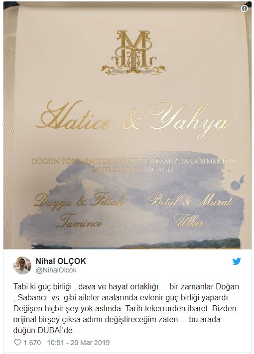 Nihal Olçok'tan Tamince ve Ülker ailelerinin düğününe tepki: Haram olsun - Resim : 1