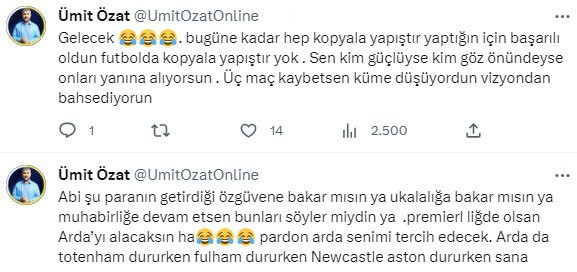 Acun Ilıcalı'nın Fenerbahçe ve Arda Güler sözleri sonrası Ümit Özat çılgına döndü: Ukalalığa bak - Resim : 2