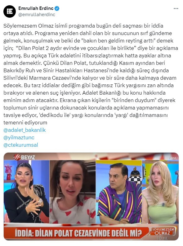 Canlı yayında şok iddia! "Dilan Polat cezaevinde değil 2 aydır evde" - Resim : 1