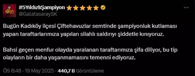 Kadıköy'de Galatasaray taraftarına silahlı saldırı! Kulüpten açıklama geldi - Resim : 2