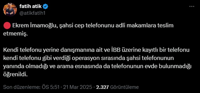 İmamoğlu hakkında dikkat çeken detay! "Adli makamlara teslim etmemiş" - Resim : 1