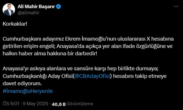CHP, İmamoğlu'nun yeni hesabını duyurdu! "Sansüre karşı hep birlikte..." - Resim : 2