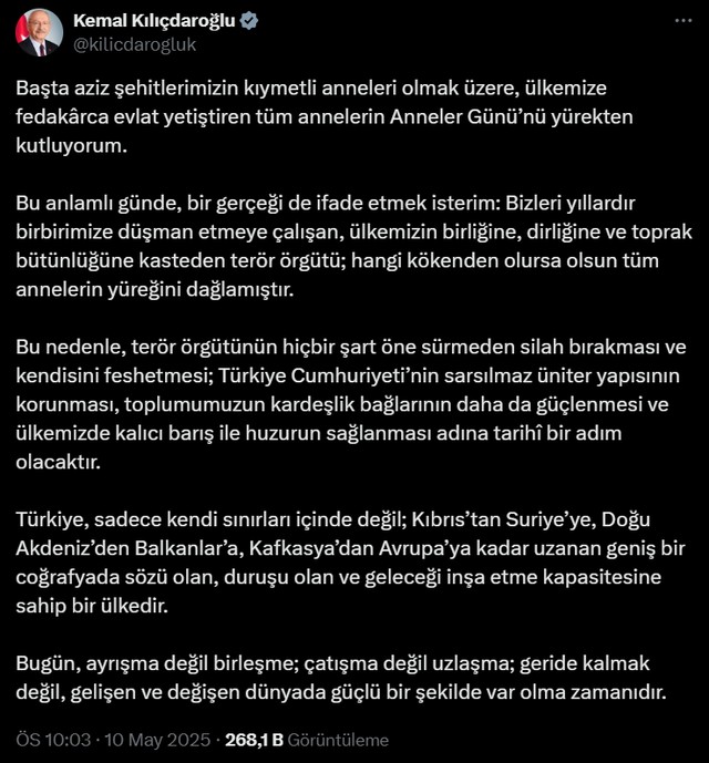 Kemal Kılıçdaroğlu'ndan 'Terörsüz Türkiye' mesajı! 'Bugün birleşme zamanı...' - Resim : 1