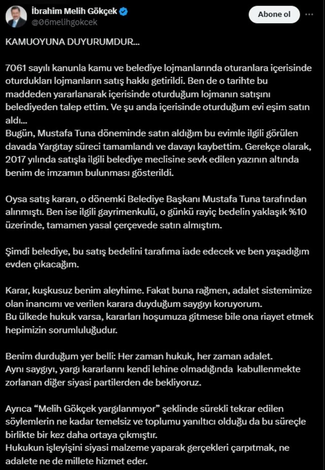 Melih Gökçek'e şok! O davayı kaybetti! Evi boşaltacak... - Resim : 2
