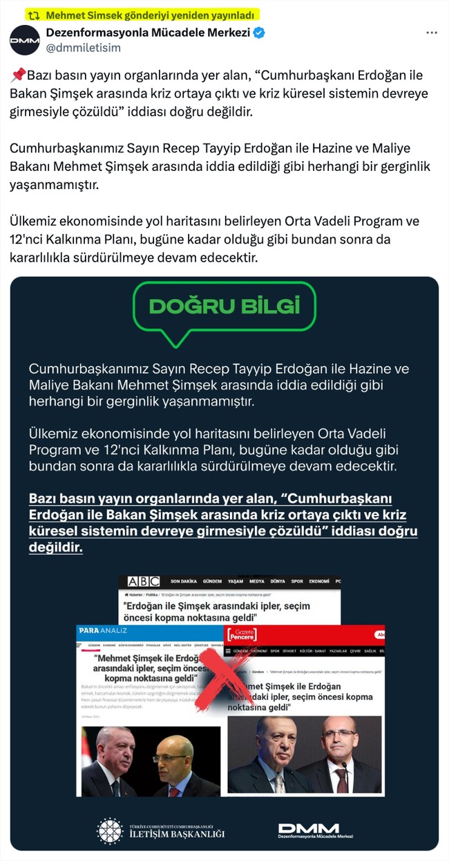 Mehmet Şimşek ve Erdoğan arasında gerginlik iddiası! Sessizliğini sosyal medyadan bozdu… - Resim : 1