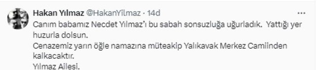 Hakan Yılmaz’ın acı günü! Babası vefat etti! - Resim : 1