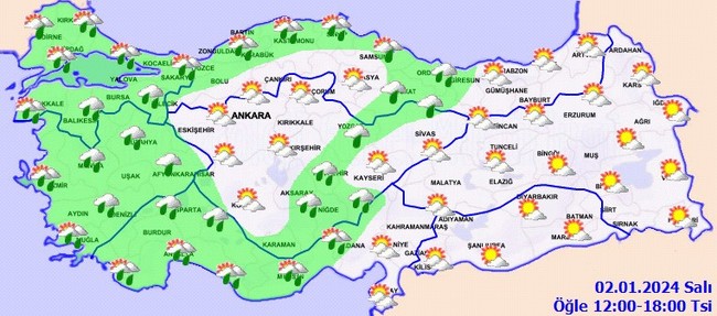 Meteoroloji’den sağanak ve kar yağışı uyarısı! İşte il il 2 Ocak hava durumu… - Resim : 3