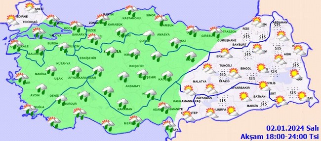 Meteoroloji’den sağanak ve kar yağışı uyarısı! İşte il il 2 Ocak hava durumu… - Resim : 4