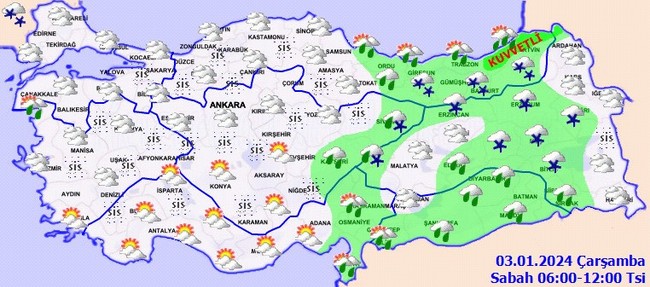 Meteoroloji’den kar ve kuvvetli sağanak uyarısı! İşte il il 3 Ocak hava durumu… - Resim : 2