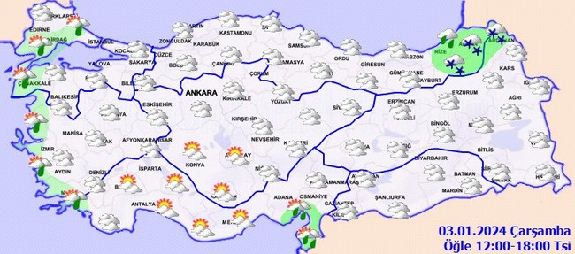 Meteoroloji’den kar ve kuvvetli sağanak uyarısı! İşte il il 3 Ocak hava durumu… - Resim : 3