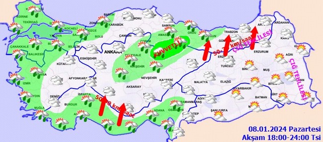 Meteoroloji’den 16 il için sarı kodlu uyarı! İşte il il 8 Ocak hava durumu… - Resim : 5