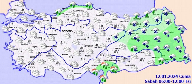 Meteoroloji’den yoğun kar ve sağanak uyarısı! İşte il il 12 Ocak hava durumu… - Resim : 2