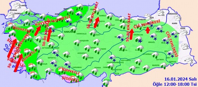 Meteoroloji saat verdi: 25 kent için alarm moduna geçildi! İşte il il 16 Ocak hava durumu… - Resim : 4