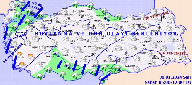 Meteoroloji’den kar yağışı ve fırtına uyarısı! İşte il il 30 Ocak hava durumu… - Resim : 3