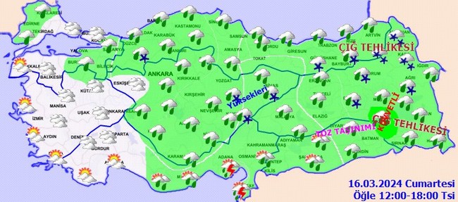 Meteoroloji’den o iller için sağanak ve kar alarmı! İşte il il 16 Mart hava durumu… - Resim : 3