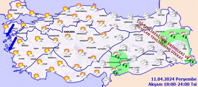 Bayramın 2. günü için kuvvetli rüzgar ve sağanak uyarısı! İşte il il 11 Nisan hava durumu… - Resim : 4