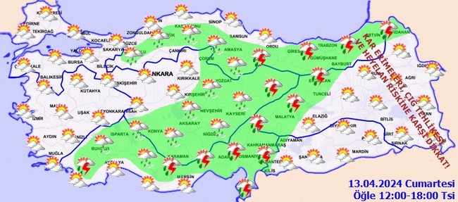 Meteoroloji’den gök gürültülü sağanak uyarısı! İşte il il 13 Nisan hava durumu… - Resim : 3
