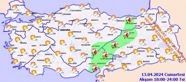Meteoroloji’den gök gürültülü sağanak uyarısı! İşte il il 13 Nisan hava durumu… - Resim : 4