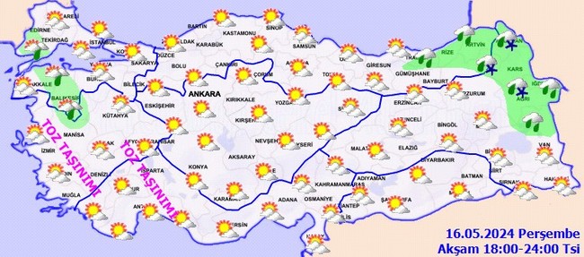 Gök gürültülü sağanak ve kar yağışı uyarısı! İşte il il 16 Mayıs Perşembe hava durumu… - Resim : 5