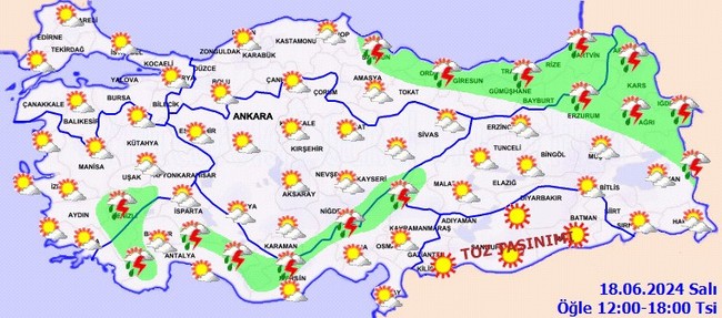 Bayramın 3. günü için sağanak ve sıcaklık uyarısı! İşte il il 18 Haziran Salı hava durumu… - Resim : 3