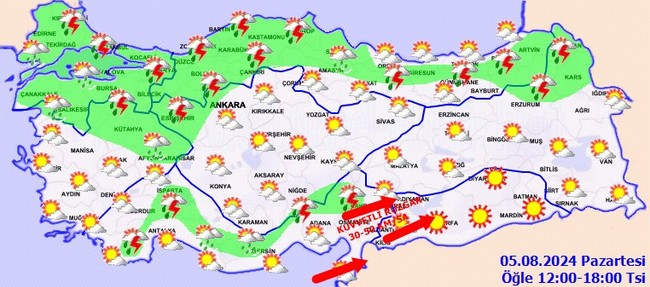 Birçok kent için gök gürültülü sağanak ve rüzgar uyarısı! İşte il il 5 Ağustos Pazartesi hava durumu - Resim : 3