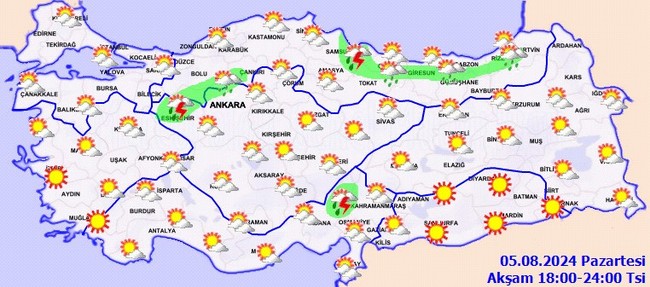 Birçok kent için gök gürültülü sağanak ve rüzgar uyarısı! İşte il il 5 Ağustos Pazartesi hava durumu - Resim : 4