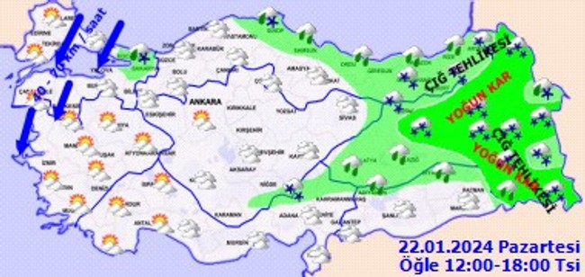 Meteoroloji’den kuvvetli yağış ve kar uyarısı! İşte il il 22 Ocak hava durumu… - Resim : 4