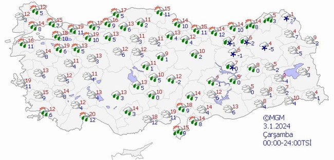 Meteoroloji’den kar ve kuvvetli sağanak uyarısı! İşte il il 3 Ocak hava durumu… - Resim : 1