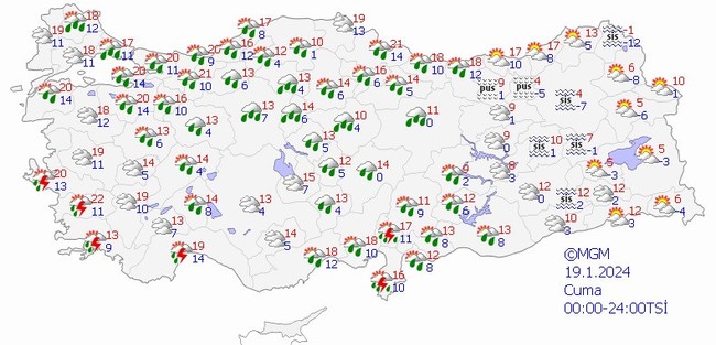 Meteoroloji’den 11 il için kodlu uyarı geldi! İşte il il 19 Ocak hava durumu… - Resim : 2