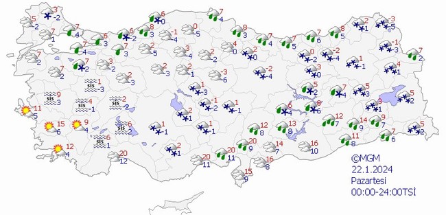 Meteoroloji’den kuvvetli yağış ve kar uyarısı! İşte il il 22 Ocak hava durumu… - Resim : 2