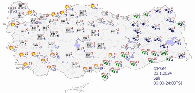 Meteoroloji’den kuvvetli kar yağışı uyarısı! İşte il il 23 Ocak hava durumu… - Resim : 1