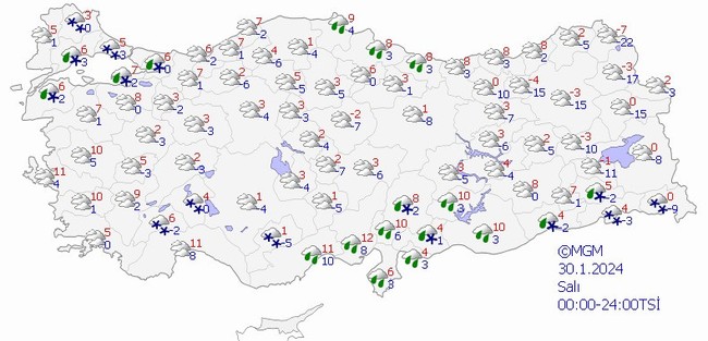 Meteoroloji’den kar yağışı ve fırtına uyarısı! İşte il il 30 Ocak hava durumu… - Resim : 2