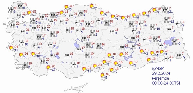 Meteoroloji paylaştı! Bugün hava nasıl olacak? İşte il il 29 Şubat hava durumu… - Resim : 1