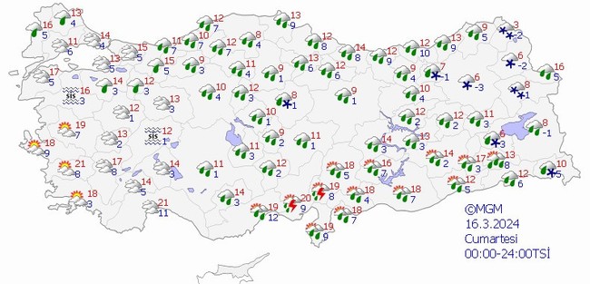 Meteoroloji’den o iller için sağanak ve kar alarmı! İşte il il 16 Mart hava durumu… - Resim : 1