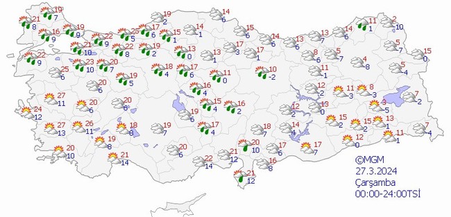 Gök gürültülü sağanak ve kuvvetli rüzgar uyarısı! İşte il il 27 Mart hava durumu… - Resim : 1
