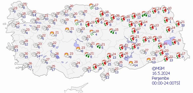 Gök gürültülü sağanak ve kar yağışı uyarısı! İşte il il 16 Mayıs Perşembe hava durumu… - Resim : 2