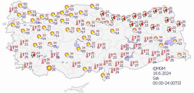 Bayramın 3. günü için sağanak ve sıcaklık uyarısı! İşte il il 18 Haziran Salı hava durumu… - Resim : 1