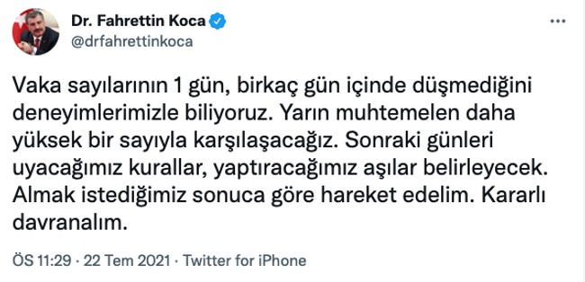 Fahrettin Koca’dan gece yarısı korkutan açıklama! ‘Yarın muhtemelen…’ - Resim : 1