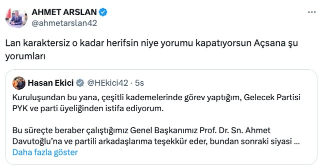 Gelecek Partisi’nden AK Parti’ye geçen Hasan Ekici’ye sert tepkiler! ‘Lan karaktersiz herif…’ - Resim : 3