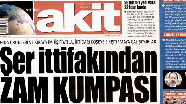 Akit gazetesinden dikkat çeken ‘zam’ manşeti! ‘Son dönemdeki fahiş fiyatlar...’ - Resim : 1