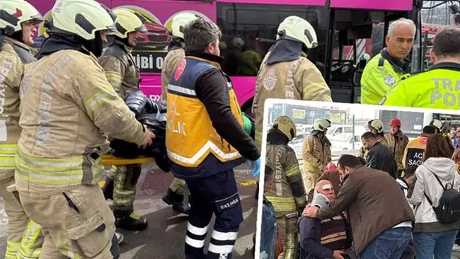 İstanbul'da iki metrobüs çarpıştı!  1 kişi öldü, 3'ü ağır 40 yaralı! - Resim : 1