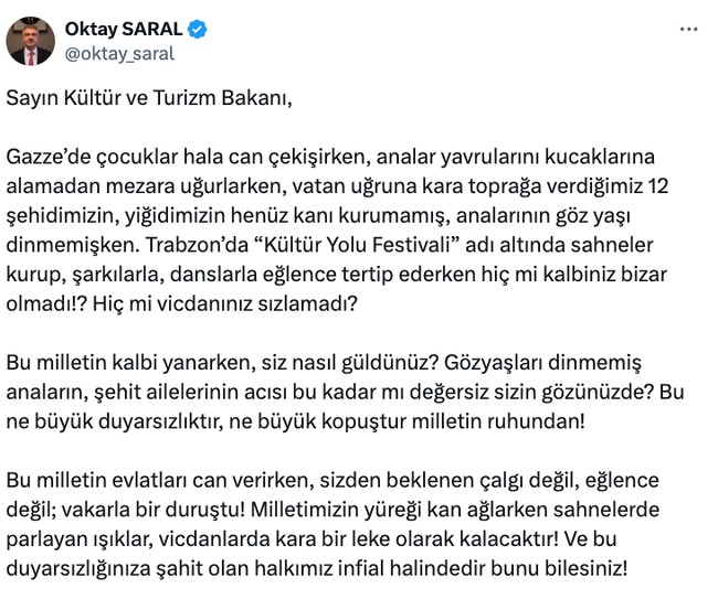Başdanışman Oktay Saral'dan Bakan Ersoy'a sert çıkış! 'Bu ne büyük duyarsızlıktır!..' - Resim : 1
