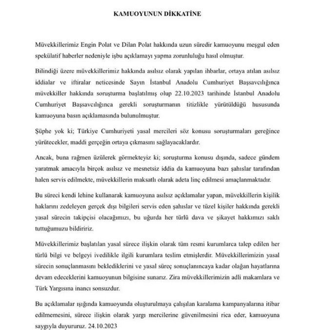 Dilan Polat ve Engin Polat kaçtı mı? Çiftten yazılı açıklama geldi - Resim : 1