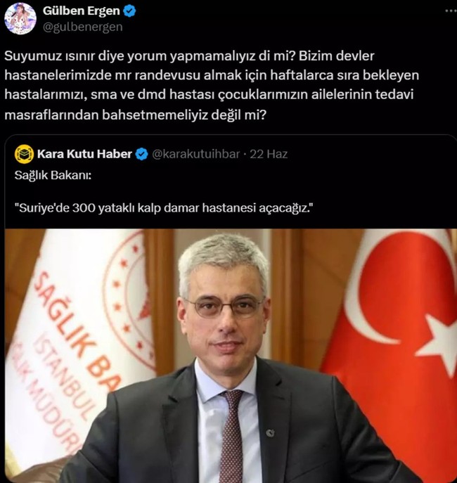 Gülben Ergen'den Sağlık Bakanı'nın açıklamasına olay yorum! "Suyumuz ısınır diye..." - Resim : 1