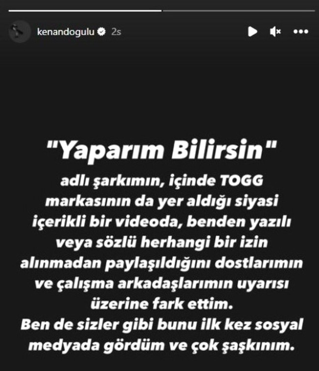 Kenan Doğulu'dan AK Parti'nin TOGG videosuna tepki: "İzinsiz kullanılmış, şaşkınım" - Resim : 2