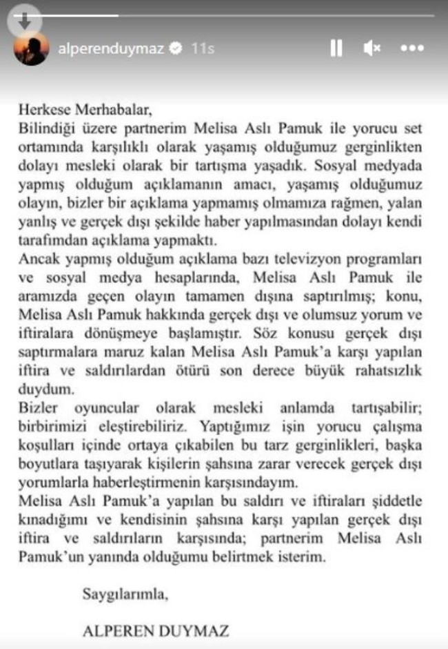 Alperen Duymaz sette tartıştığı Melisa Aslı Pamuk'a bu sefer sahip çıktı - Resim : 2